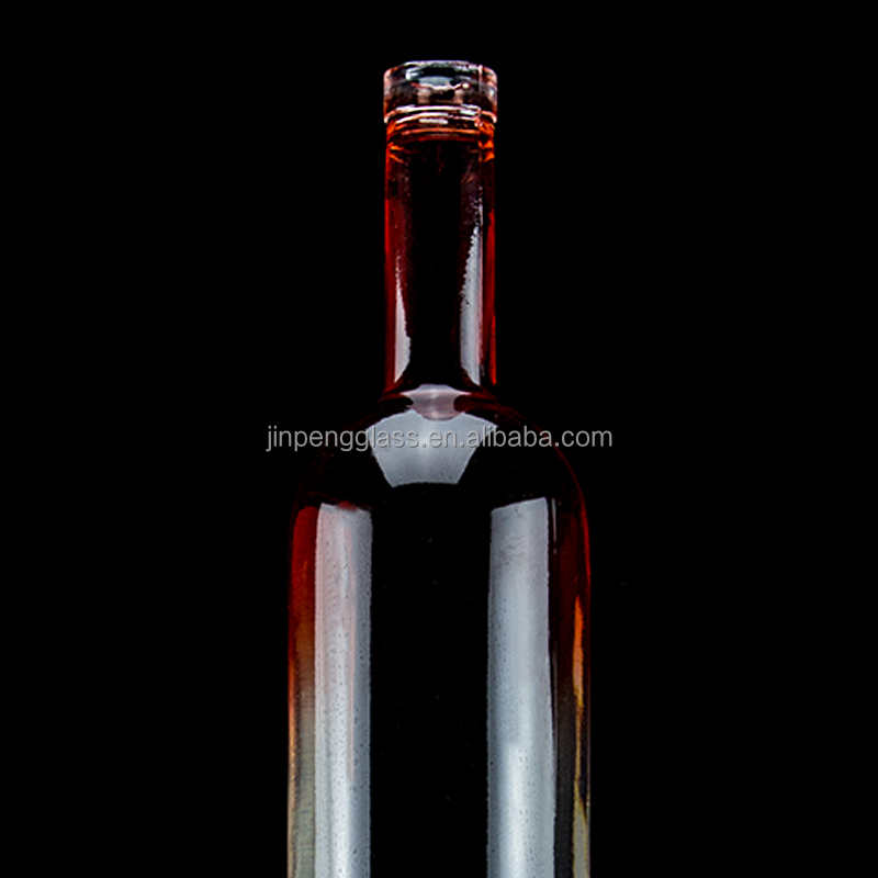 Coating Red Color 750ml Tequila Glass Bottle with Unique Design and Cork