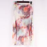 Breathable Size 38 Flounce Bottom Viscose Midi Skirt