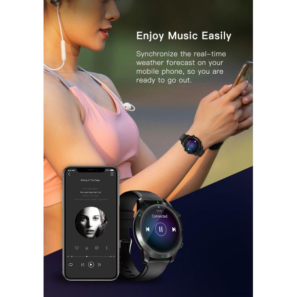 Zg30t Men Sports Smartwatch with Body Temperature Blood Pressure Oxygen Monitor