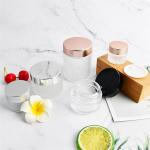 Makeup Clear Glass Cosmetic Jars Bottles Custom Painting Matte Pink Lid