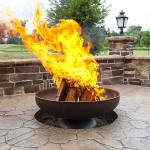 Outdoor Corten Steel Fire Pit Round Rustic Look For Garden Or Courtyard
