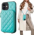 iPhone 12/12 Pro crossbody bag, RFID shielded PU leather strap bracket with card