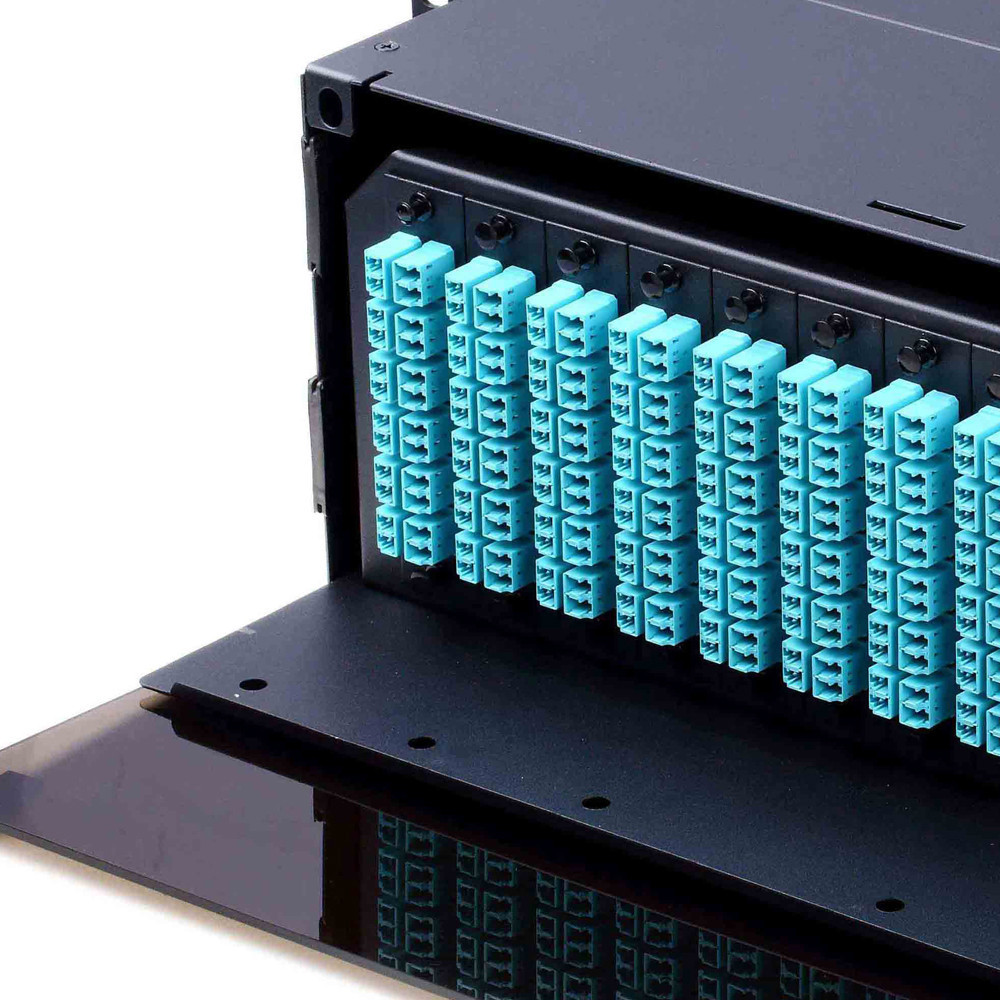 High Density MPO MTP Fiber Patch Panel 288 Port 4U Fully Loaded With LC Duplex Adapter