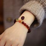 Super Fine Quality Baltic Amber Round Cabochon Beads Bracelet Genuine Loose
