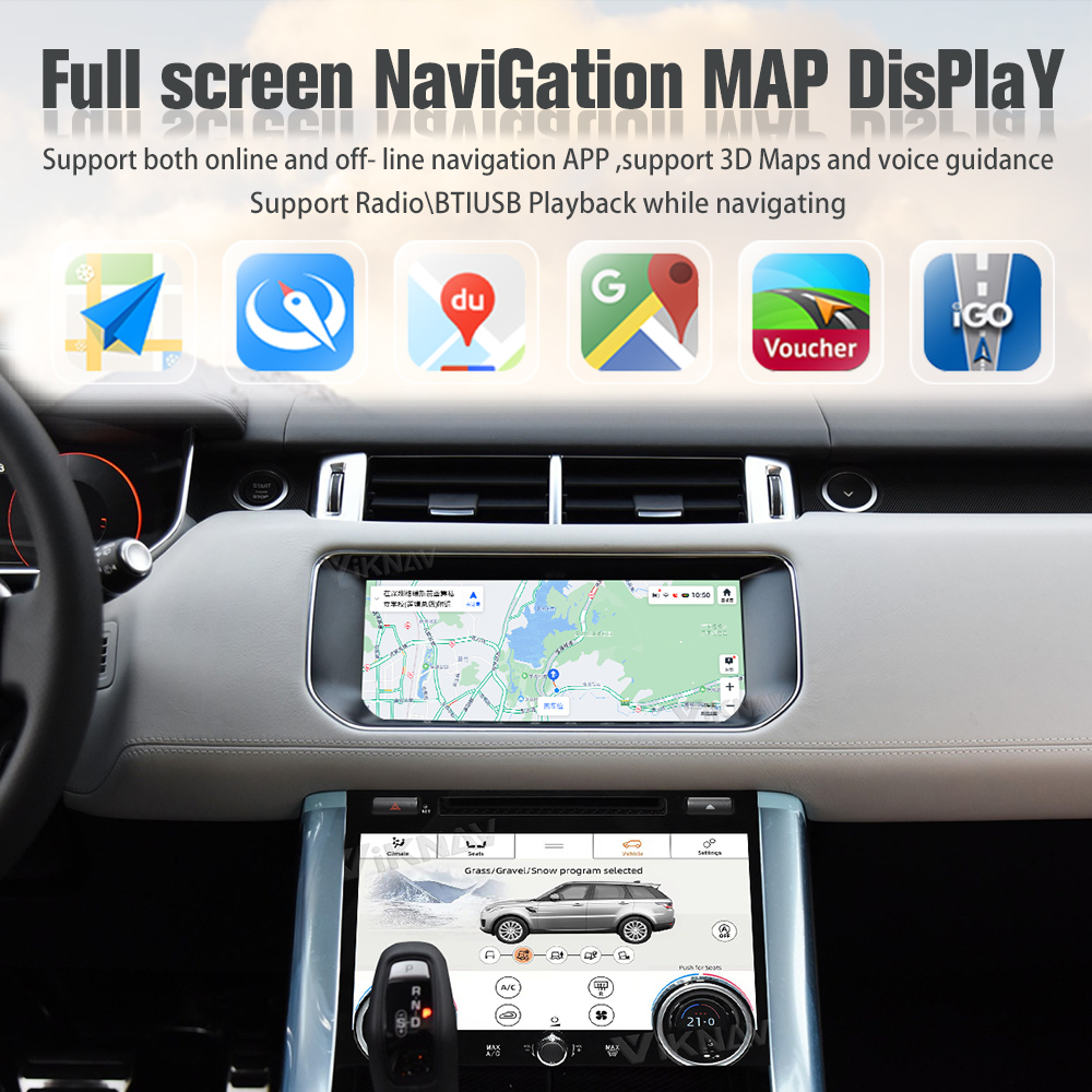 Range Rover Sport L494 Wireless Carplay Android Head Unit And AC Control Screen
