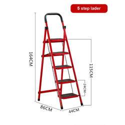 China 150kg Foldable Metal Carbon Steel 5 Step Ladder With Handrail on sale