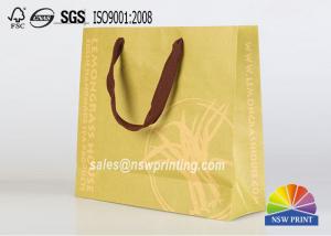China Custom Recycle Brown Kraft Portable Paper Gift Bags With Screen Printing on sale