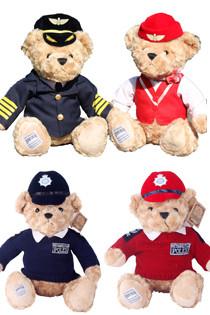 Quality 8 Inch Stuffed Animal Toys Pilot Teddy Bear With Uniforms For Promotion Gifts for sale