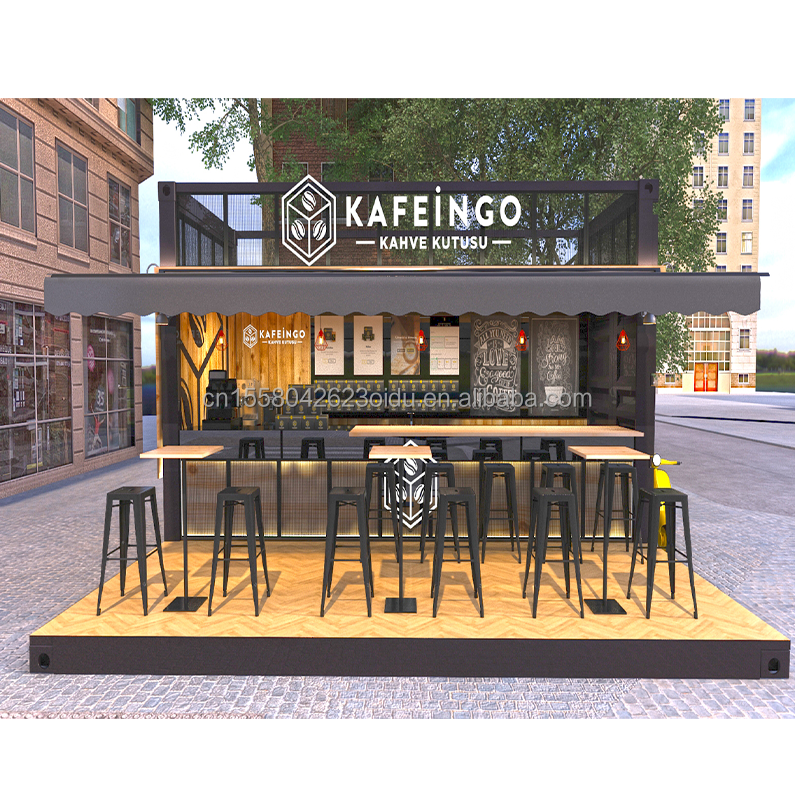Coffee Bar Kiosk Made of Galvanized Steel Bending for 20ft Expandable Container House