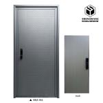 Manual Grey Aluminum Swing Door Electronic Locking System Commercial Swing Doors
