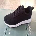 Ladies Flyknit Sport Shoes Tricolor Breathable Sneakers Antiskid Large size navy