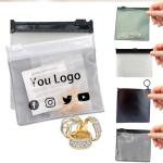 Small Frosted PVC Jewelry Zipper Bags Custom Printed Transparent Waterproof
