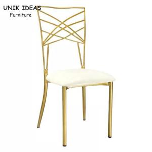 Wholesale Gold Chameleon Banquet Wedding Chair Stackable Luxury Metal Cross Back from china suppliers