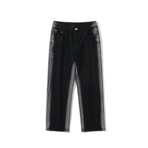 Wholesale OEM Strap Washed Jeans Low MOQ Wide Leg Pants Denim Clothing Manufacturer from china suppliers