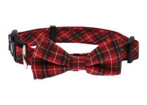 Wholesale Butterfly Knot Dog Walking Collars , Cute Dog Collars Plaid Fashionable Weatherproof from china suppliers