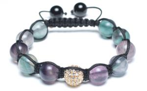 Wholesale Adjustable Shamballa Bracelet, Rainbow Fluorite Rounds &amp; Crystal Rhinestone Ball from china suppliers