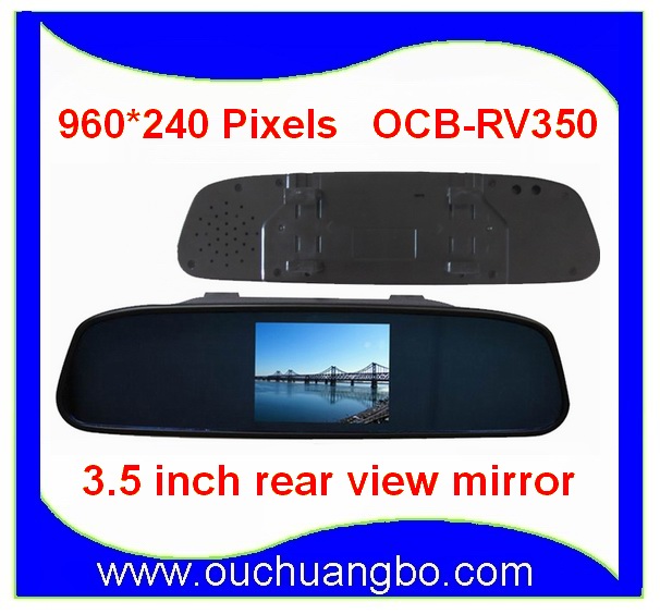 Ouchuangbo 3.5 inch digital screen Rear view mirror PAL /NTSC dual-mode automatic switching OCB-RV350