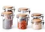 Stainless Steel Buckle Glass Storage Containers High Borosilicate Glass
