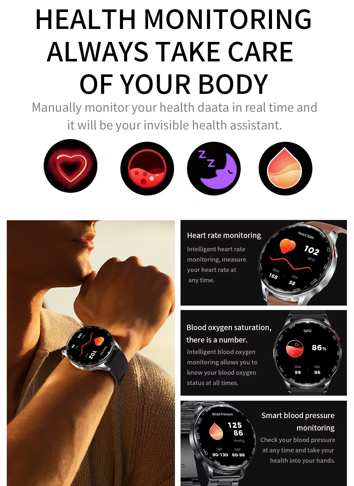 T97 Smart Watch IP67 waterproof 2 In 1 Smart Watch With Wireless Earphones