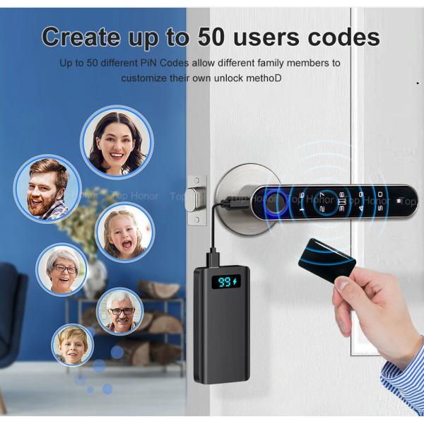 Easy Installation Tuya App Door Lock Biometric Bluetooth Fingerprint Touch For Home