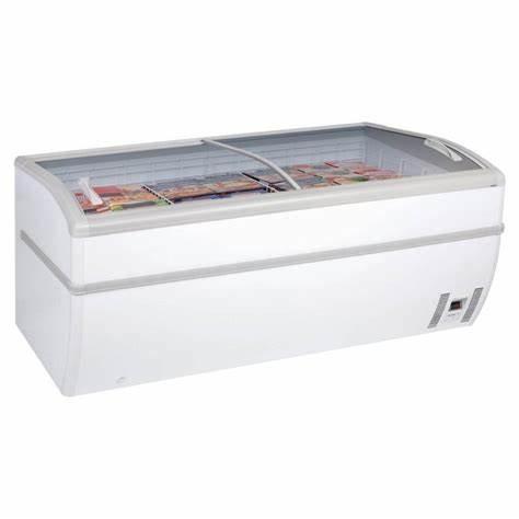 LED Lighting Glass Top Chest Freezers Flexible Combination With Digital