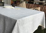 Customized Patchwork Decorative Table Cloths Gray / Ivory Cotton Linen