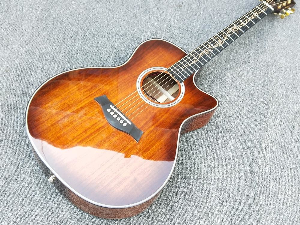 Cutaway KOA K24ce classic acoustic guitar / Factory Handmade 41 inchs Ebony fingerboard Acoustic Guitar