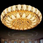 Round Gold Flush crystal ceiling lights Lamp Fixtures For indoor home Lighting