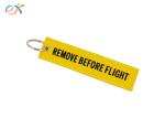Flight Fashion Woven Keychain Rectangle Polyester Embroidery Message 13*2.8CM