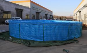 Wholesale Foldable 50000 Liters PVC Tarpaulin Fish Pond With Steel Mesh from china suppliers
