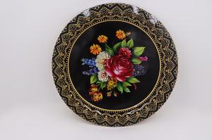 Wholesale Flower Pattern 30cm Stainless Steel Round Tray Round Dinner Plates from china suppliers