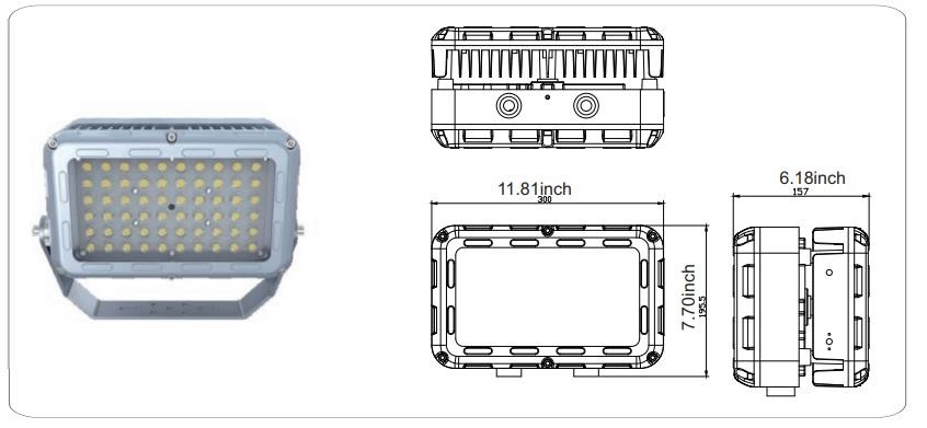 2700k-7000k Ex Proof Led Lights IP66 Copper Free Aluminum