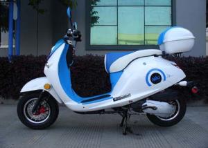 Wholesale White / Blue 50cc Mini Bike Scooter With Two Rear View Mirrors / Rear Box from china suppliers