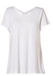 Back Cross Strap Ladies Stylish Top , Round Front Neck Back V Neck Shirt
