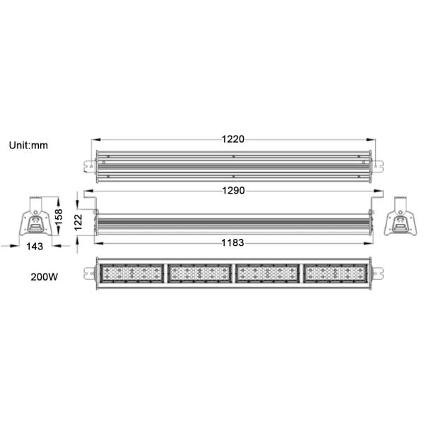 4Ft 4000K Aluminum 200w IP65 LED High Bay Light