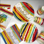 8 guests Birthday Party Tableware Decoration Set Rainbow Theme Tableware Paper