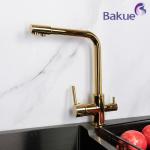 3 In 1 Water Purifier Faucet Brass Stainless Steel H330 XW200mm Deck Mounted