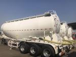 White Tractor Trailer Truck 3 Axle 50m3 Bulk Cement Tanker Trailer For Cement
