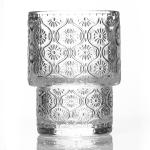 Retro Crystal Clear Coffee Drinking Glasses Cup Ripple Glassware Embossed