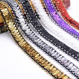 Wholesale Luxury Shiny PET PVC Elastic Sequin Ribbon Trim 2.5cm from china suppliers
