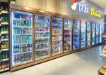 R22a Air Cooling Vertical Front Glass Door Cooler High Capacity For Drinks