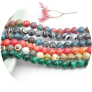 Wholesale Malachite Beads Imitation Malachite Stone Beads Round Loose Stone Beads For DIY Jewelry from china suppliers
