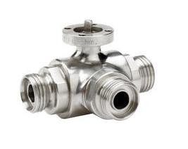 3 Way Full Bore Stainless Steel Ball Valve with “T” or “L” port DIN 11851 threaded-ends