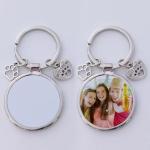 Round Sublimation Metal Keychain Pendant For Sublimation Photo Transfer Printing