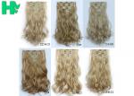Full Cuticles Attached Blond Synthetic Hair Extensions Mixed Color Strong Weft