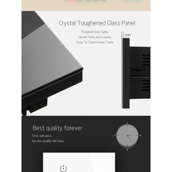 SAA Certificate Glass Panel Touch Wall Socket With Australia Standard Usb Charger Touch Power Point