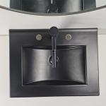24.02" Vanity Top Bathroom Sink Matt Black Vanity Basin Vessel