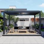 Electric And Manual Lightweight Durbale Aluminum Pergola For Outdoor Leisure