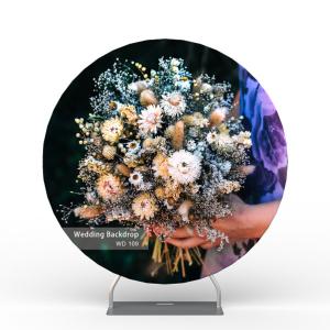 Wholesale High Quality Wedding backdrop decoration velvet fabric pink acrylic round backdrop Display Stand from china suppliers