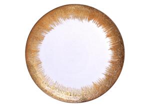 Wholesale 32cm Gold Silver Foil Edge Crystal Glass Plates OEM Lead Free from china suppliers